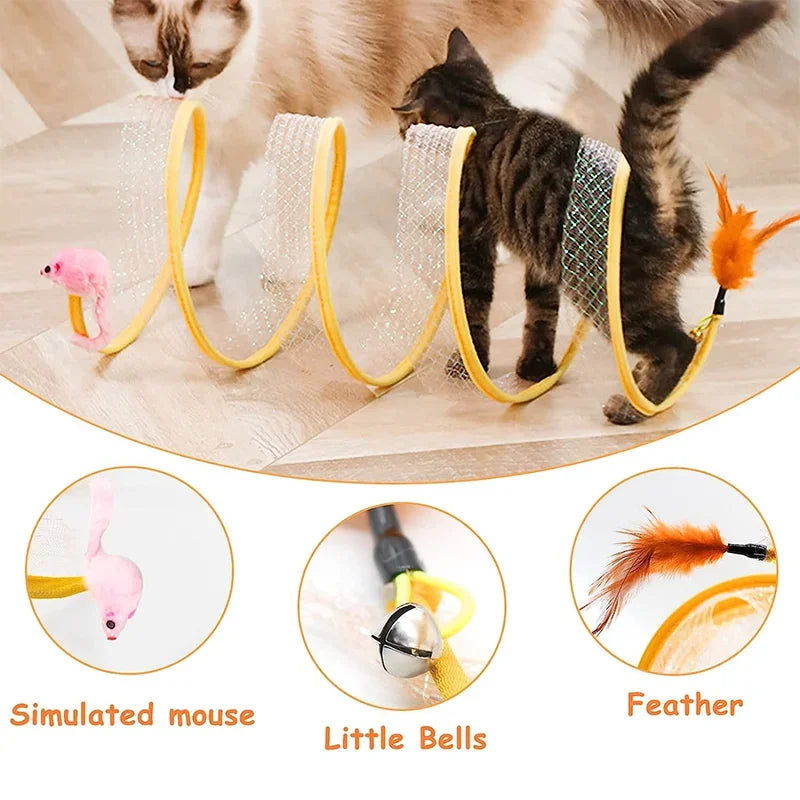 SELF-PLAY CAT HUNTING SPIRAL TUNNEL TOY.