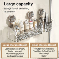 Thumbnail for Light Luxury Style Glacier Pattern Suction Cup Shelf.