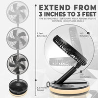 Thumbnail for Folding Telescopic Desk Fan